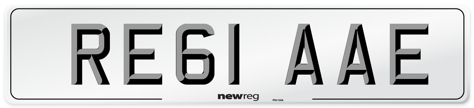 RE61 AAE Number Plate from New Reg